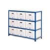 GS340 Shelving Document Storage Bays - Single Sided - 9 boxes