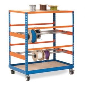 GS340 Shelving - Mobile Reel Rack 1090h x 915w - 2 levels