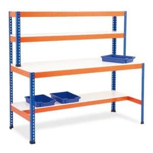 Heavy Duty Work Stations - T - Bar Support With Half Shelf