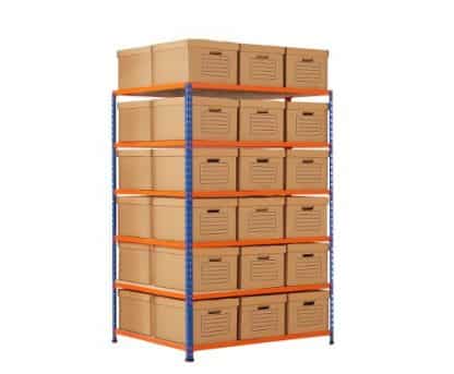 GS340 Shelving Document Storage Bays - Double Sided - 36 boxes