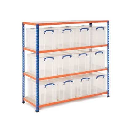 GS340 Shelving - 12 x 24 litre Really Useful Boxes