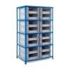 Shelving with 12 Open Fronted Eurocontainers