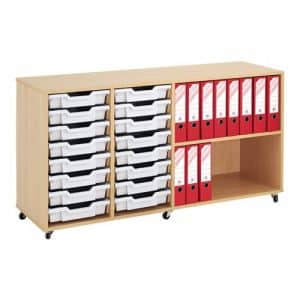 Shallow Tray Wooden Storage Units - 16 Tray With Trays