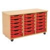 Shallow Tray Wooden Storage Units - 18 Tray With Trays