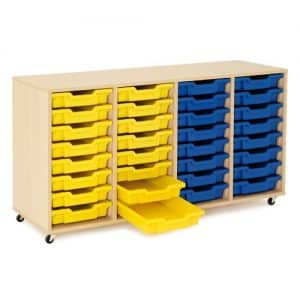 Shallow Tray Wooden Storage Units - 32 Tray With Trays