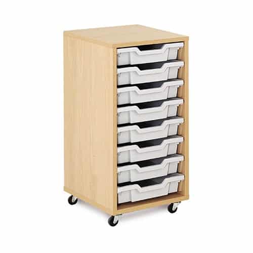 Shallow Tray Wooden Storage Units - 8 Tray With Trays